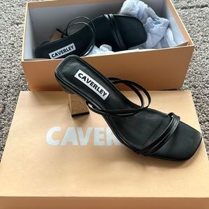 Anthropologie CAVERLEY Trish Heeled Mules in black